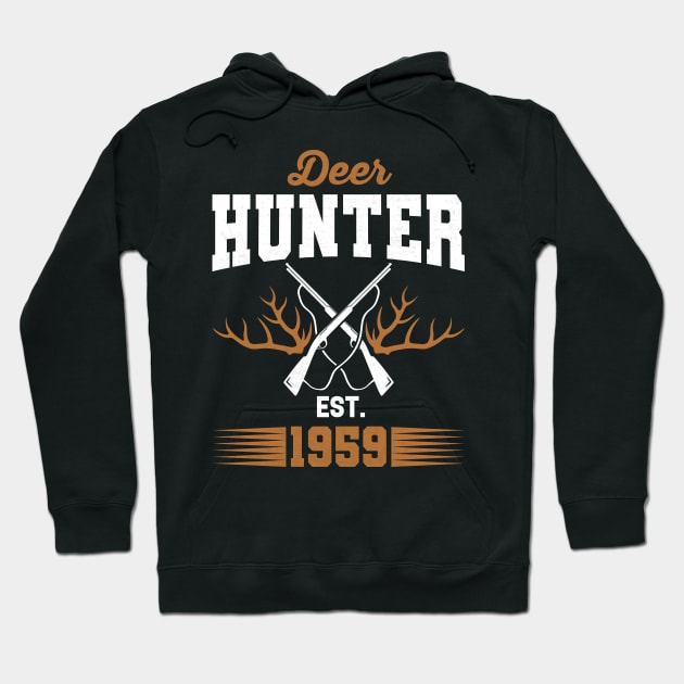 Gifts for 62 Year Old Deer Hunter 1959 Hunting 62th Birthday Gift Ideas Hoodie by uglygiftideas